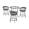 Armen Living Naomi and Chelsea 4-Piece Counter Height Dining Set in Black Metal and Gray Faux Leather SETNMCHGRBL4 - alternate 1